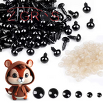 Occhi di Sicurezza in Plastica Nera con Riempimento 40pz