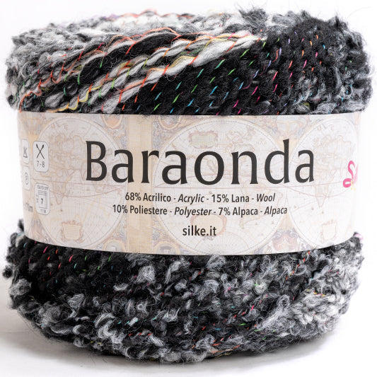 BARAONDA• 15% LANA • 68% ACRILICO • 10% POLIESTERE • 7% ALPACA GOMITOLI GRAMMI 100 METRI 170