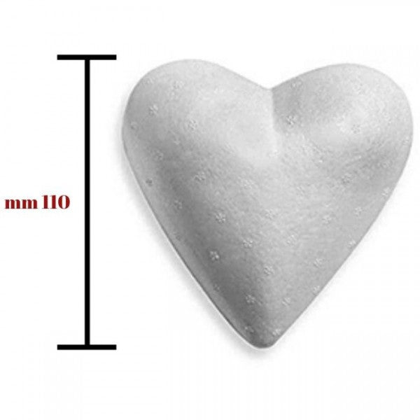 Cuore in polistirolo per decorazioni e addobbi, rivestibile con la tecnica del patchwork Misure: altezza mm 110